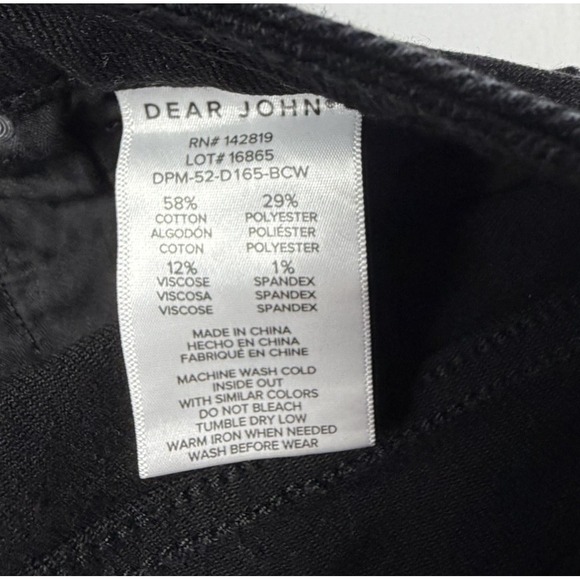 Dear John Black Bootcut Jeans Women's Size 29 Mid Rise Stretch Denim - Picture 6 of 6
